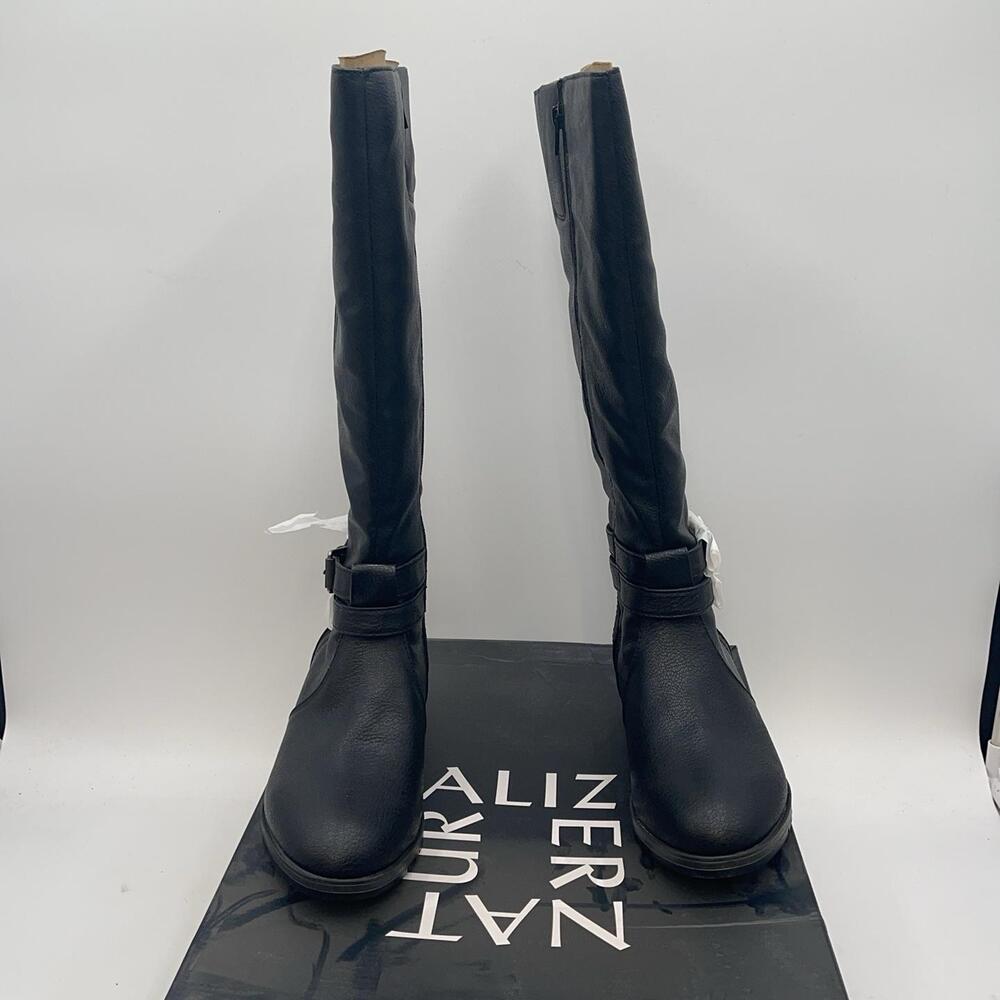 Naturalizer Garrison Boots Womens Black Leather Knee High Riding Size 6.5